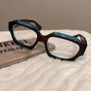 Elegant Teal and Brown Women's Readers Eyeglasses +1.25